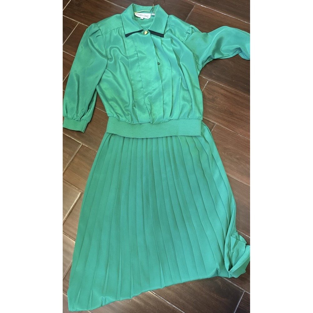 Vtg Andrea Gayle Green 2pc Skirt Set